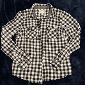 Forever 21 Black and White Plaid Shirt